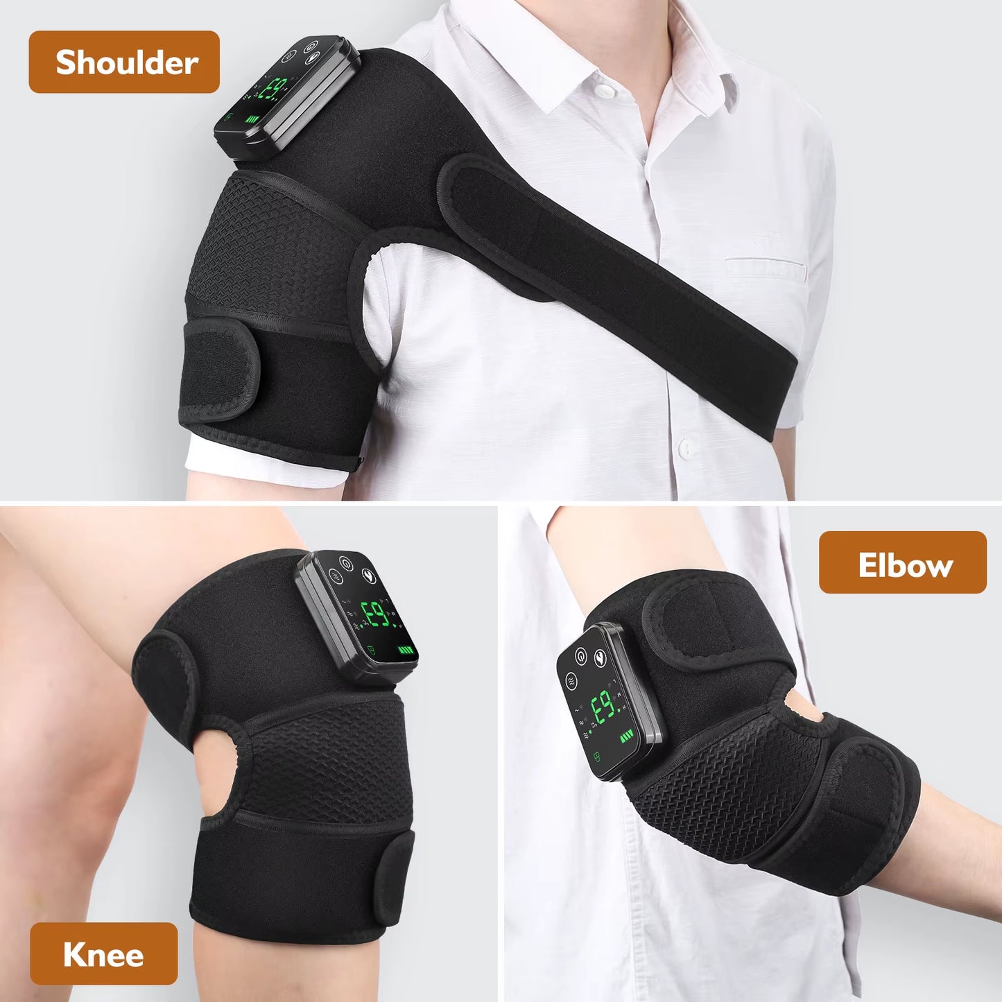 Cordless Electric Knee Massage Device with Hot Compress and Vibration for Joint and Muscle Relaxation