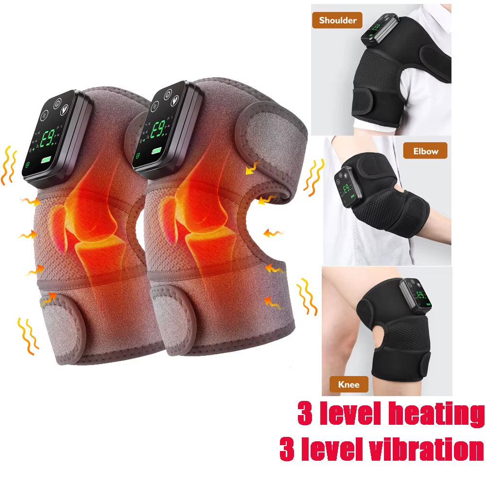 Cordless Electric Knee Massage Device with Hot Compress and Vibration for Joint and Muscle Relaxation