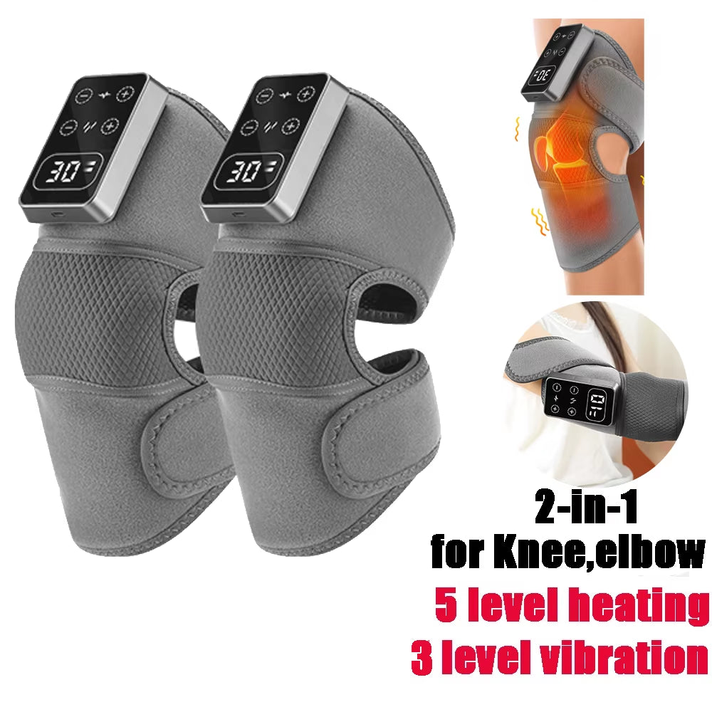 Cordless Electric Knee Massage Device with Hot Compress and Vibration for Joint and Muscle Relaxation