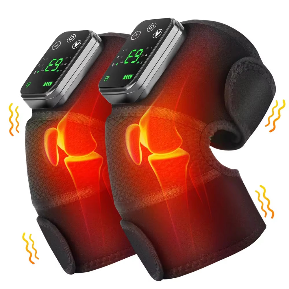 Cordless Electric Knee Massage Device with Hot Compress and Vibration for Joint and Muscle Relaxation