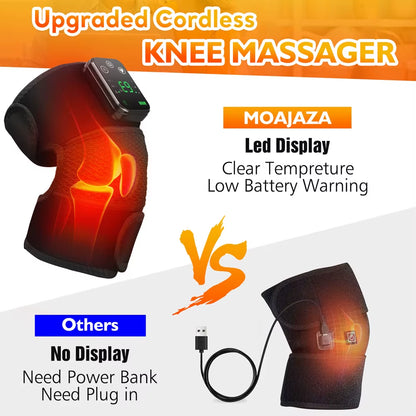 Cordless Electric Knee Massage Device with Hot Compress and Vibration for Joint and Muscle Relaxation