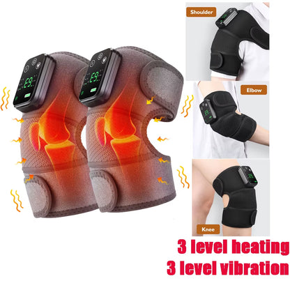 Cordless Electric Knee Massage Device with Hot Compress and Vibration for Joint and Muscle Relaxation