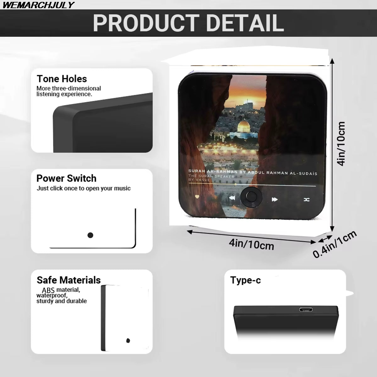 Surah Magnet Speaker Quran Speaker for Fridge Islamic Gift Muslim Ramadan & Eid Gift Surah Player|Muslim Gift 2025