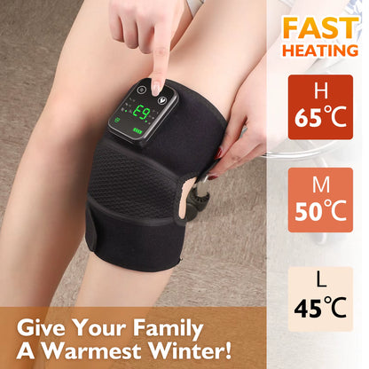 Cordless Electric Knee Massage Device with Hot Compress and Vibration for Joint and Muscle Relaxation