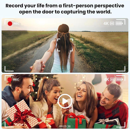 AI Smart Glasses 4K HD Camera, 270mAh, 800W Anti-Shake Camera Glasses with Video Recording Dual Mic