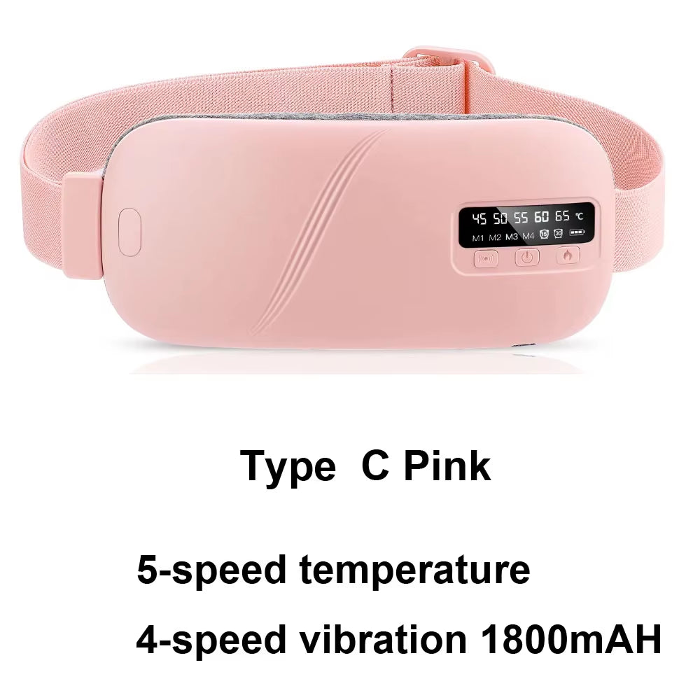 Menstrual Heating Pad 5-Level Warm Palace Belt Relief Waist Cramps Vibrating Abdominal Massager Electric Waist Belt Device