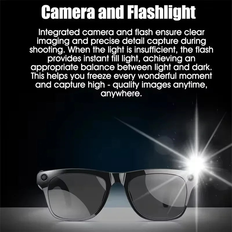 TECHNO-LOGIA 4K HD AI Smart Glasses Chat 260Mah Battery Voice Assistant Control GPT 100MP Camera Bluetooth Call Smart Glasses