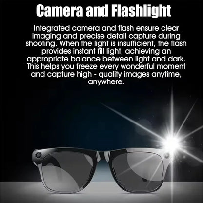 TECHNO-LOGIA 4K HD AI Smart Glasses Chat 260Mah Battery Voice Assistant Control GPT 100MP Camera Bluetooth Call Smart Glasses